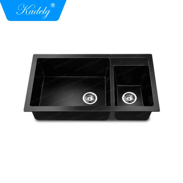 Wholesale Cheap Custom Black Double Granite Sink Bowl