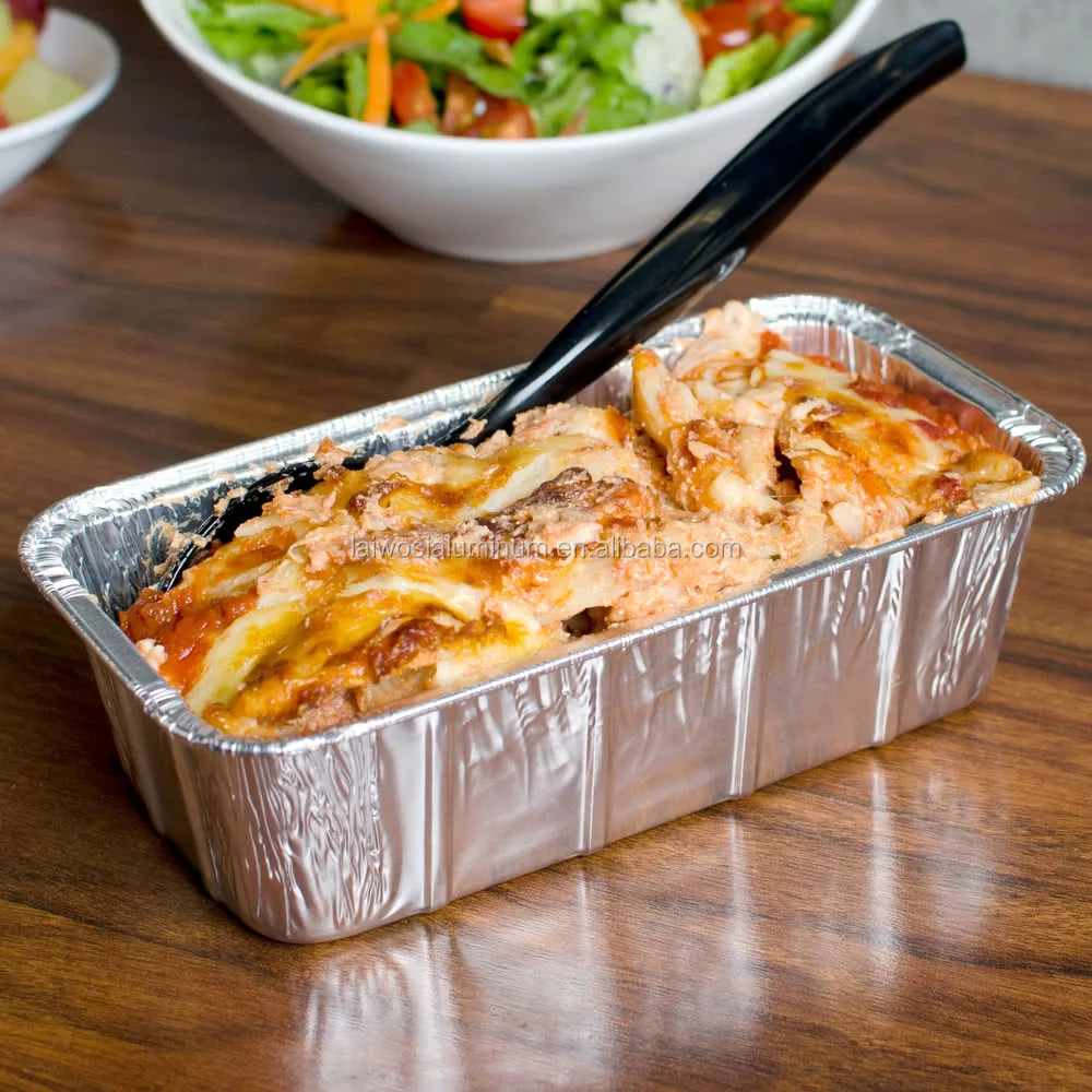Aluminum Microwave Food Container,Disposable Oblong Bread Container