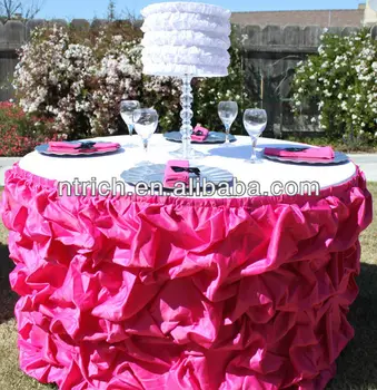 Luxurious Satin Table Skirting Designs For Wedding Gathered Table