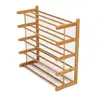 Durable 5 Tier Shoe racks Bamboo Tall Stand Storage Shelf For Door Balcony
