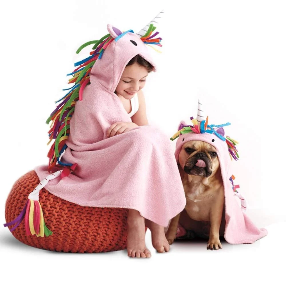 Unicorn Hooded Beach Towel Toddler/kids Bath Towels Ultra Soft,Super
