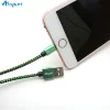 Aluminium alloy snake stripes nylon braided usb data fast charging cable for iphone