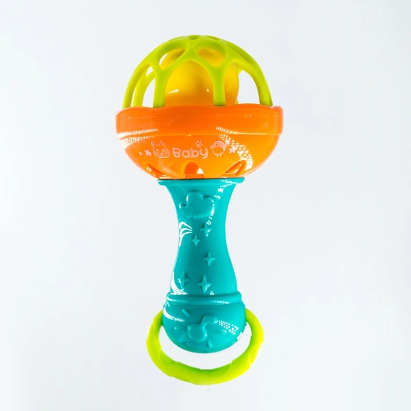 Hot 1pc Rattles Gums Plastic Hand Bell Educational Toys Cute Baby Gifts Newest