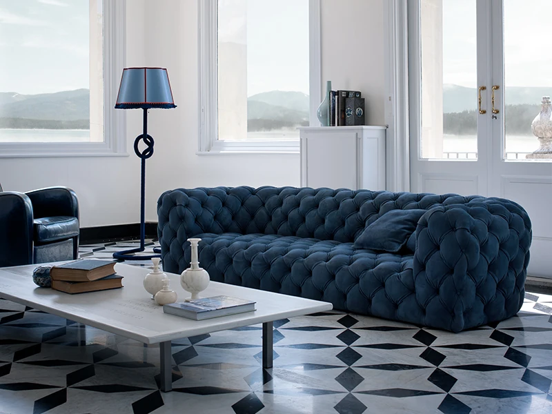 Lujo estilo muebles de sala italiano sofá cama sofá chesterfield ...