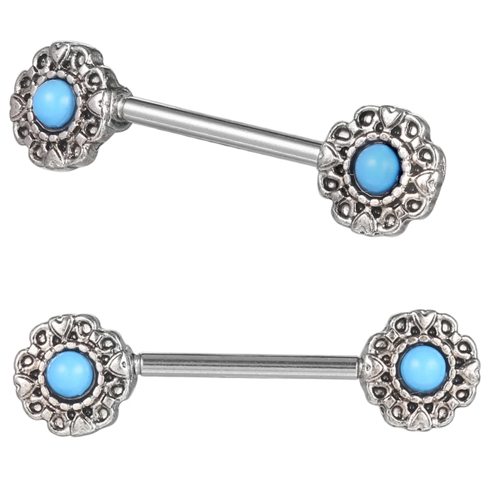 Unique Cool 14g Long Bar Turquoise Nipple Piercing Buy Turquoise