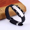 New Trending Young Mens Accessories Adjustable Custom Logo Free Titanium Steel Silicone Bracelet GJB136