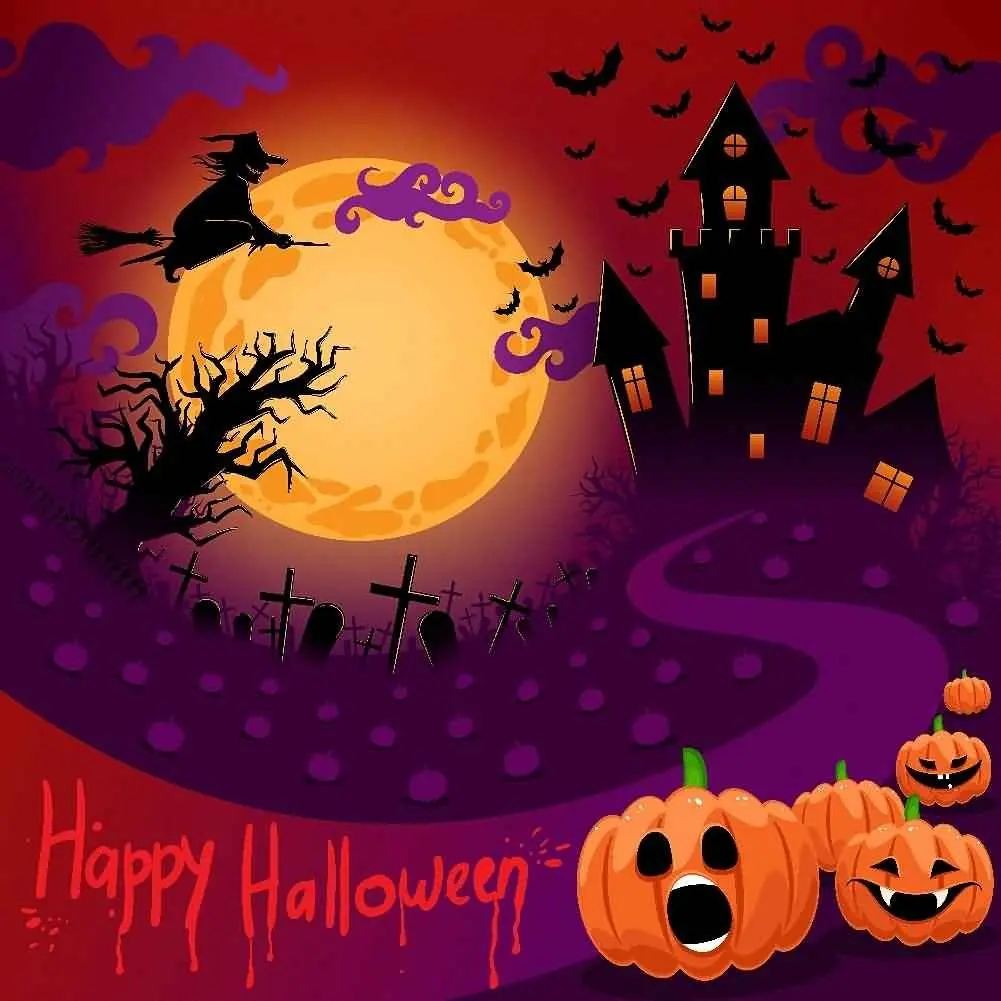 GladsBuy Haunted Night 10 x 10 Computer Printed Photography Backdrop Halloween Theme Background LMG-027