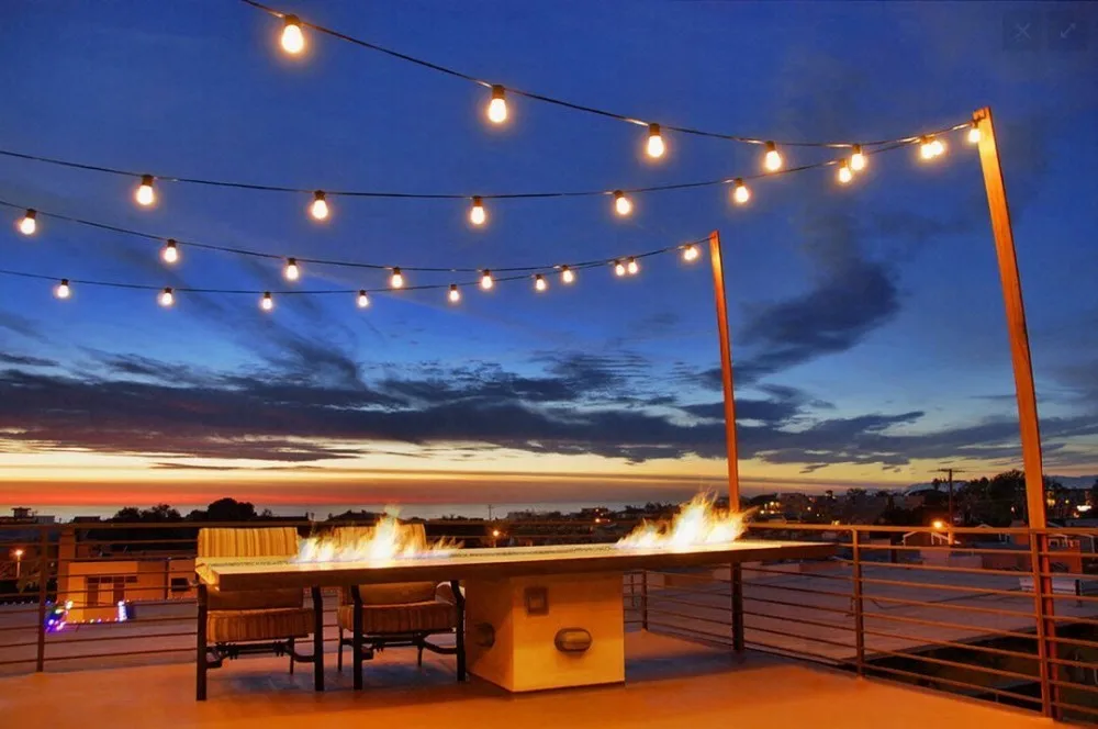 48 Feet Outdoor Commercial String Lighting Length 16awg 2c 48 Feet Outdoor Commercial String Lighting Length 16awg 2c Sjtw Cable 24pcs