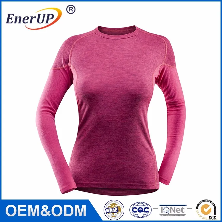 Women Sport Wear Running T shirt Thermal Wicking Antibacterial Long Sleeve underwear Inner Wear for winter