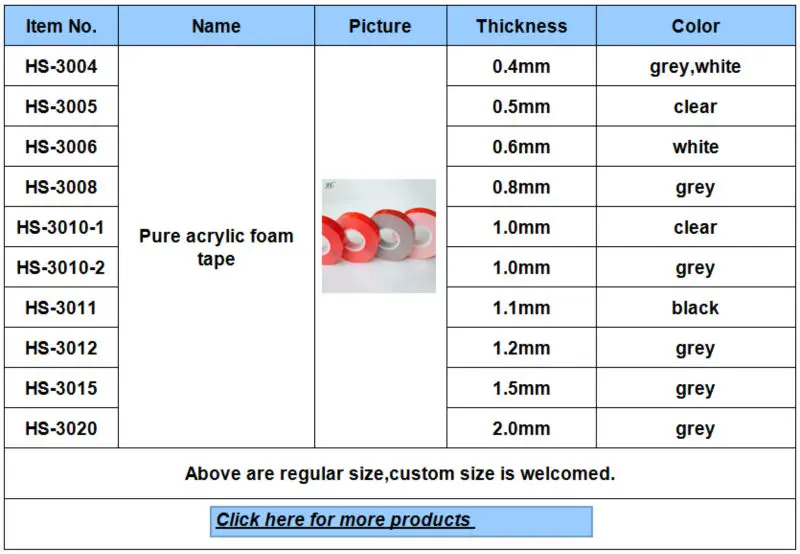 line n html break Customized Foam Welcome Tape Self Double Sided Adhesive