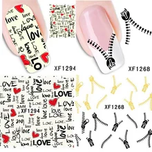 Nail stickers Popular nail art water transfer nails decals gel polish Eiffel Tower Map Love Zip