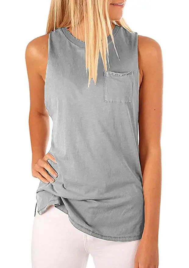 Soufun Oversize Tee Sleeveless Tank Tops Womens Cotton Linen Baggy T-Shirt Vest Tee Blouse Plus Size S-5XL 