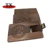 Custom Wooden(maple/Walnut/Carbonized Bamboo/Natural Bamboo) Card Shape USB Flash Drive With custom logo For Promotion