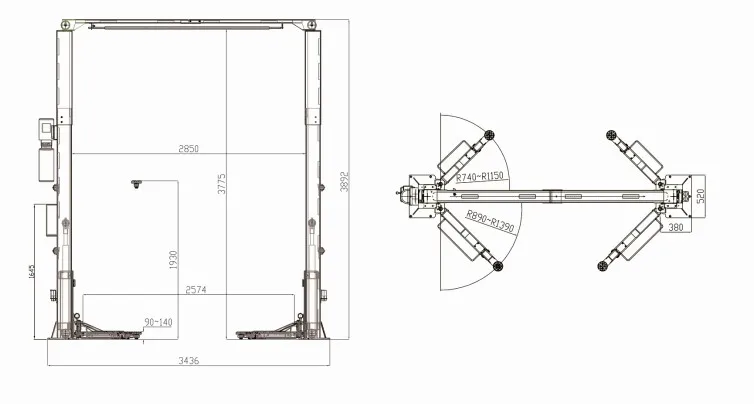 Two Post Car Lift / Car Lift Dimensions / Pit Car Lift(ss-6214e) - Buy ...