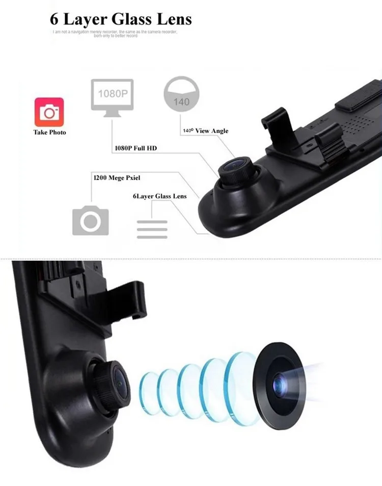Best Selling 4.3 Inch Hidden Hd 1080p Reversing Automobile Car Side