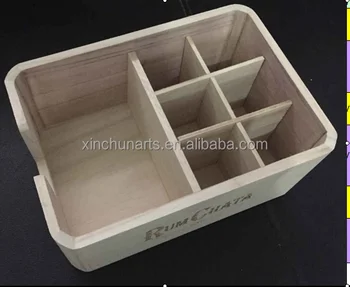 wooden crate with dividers