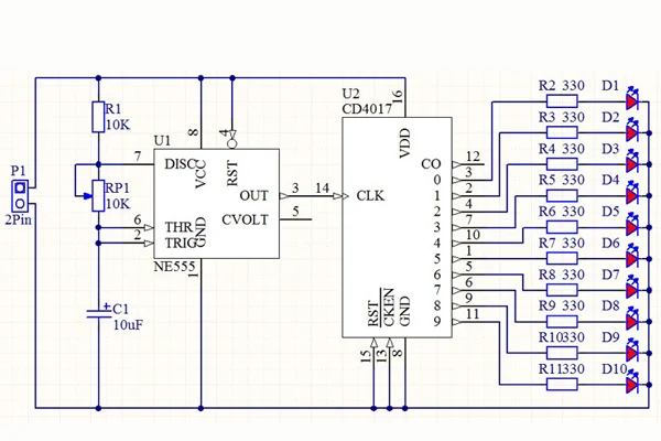 Микросхема cd4017be описание и схема включения