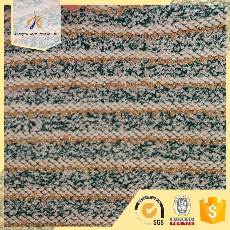 Polyester Cotton Glitter Fancy Jacquard Single Jersey Jacquard For Lady