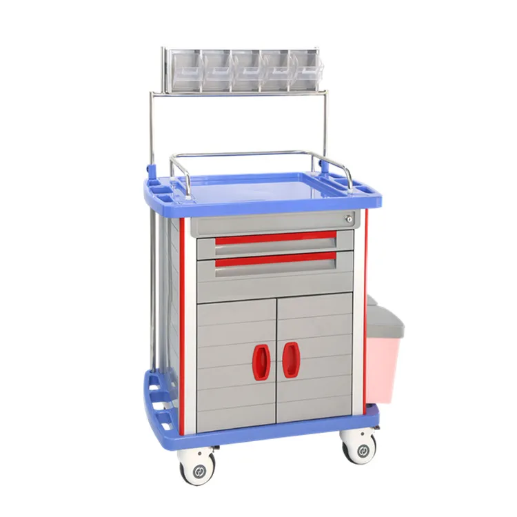 Hospital color steel ambulance mobile anesthesia trolley cart medical device