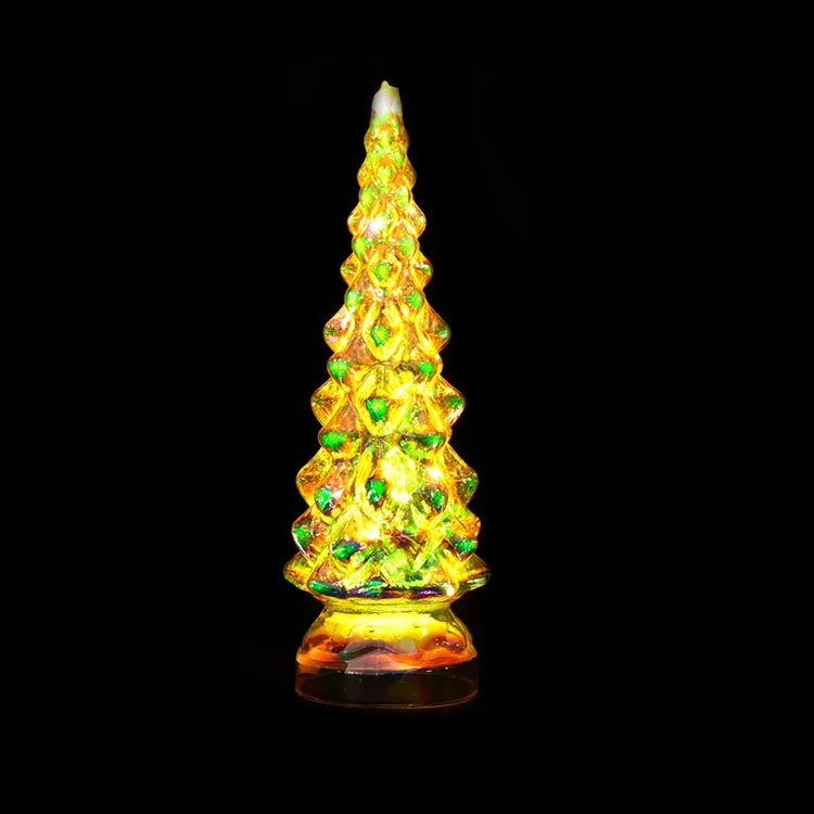 Christmas decorative blown led glass tree with rainbow color for christmas home ornament details