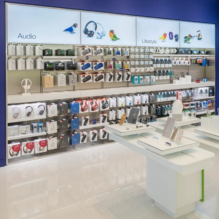 Retail Mobile Phone Accessory Display Counter Electronic Store