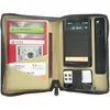 Custom Zipper Closed PU A5 leather portfolio with power bank