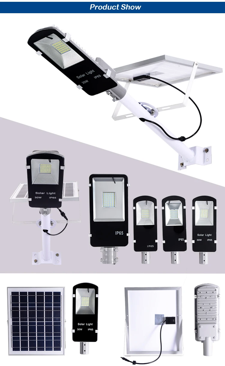 Wholesale Price 15W 20W 25W 30W 40W 50W Outdoor IP65 Remote Control LED Solar Street Light