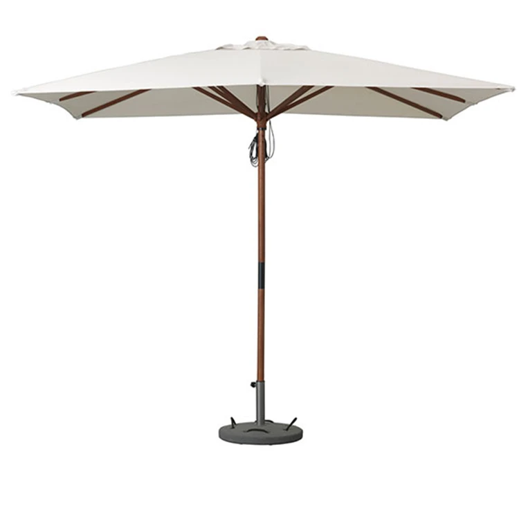 Waterproof Fabric Wooden Patio Parasol For Outdoor Use Wood Umbrella ...