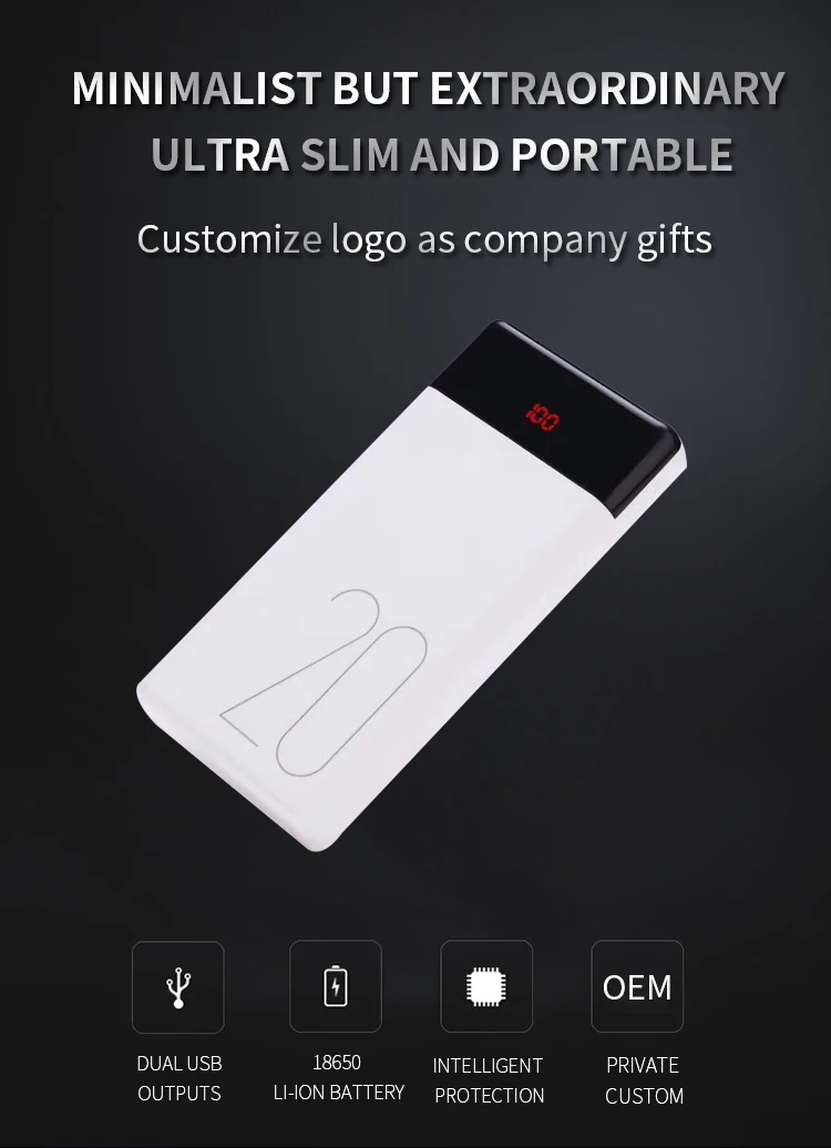 2019 New Arrival high capacity 20000mah power bank LCD screen power bank for iPhone 8 for Samsung - ANKUX.COM