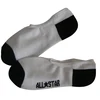 GS custom design invisible low cut no show plain pure white cotton ankle men socks with black toe and heel