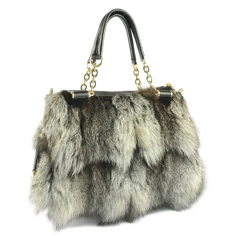 2016 Fashion Style Luxury Fox Fur Lady Bag For Women Hot Sale Fur ...