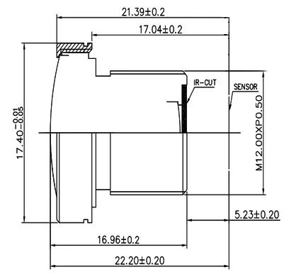M7/M8/M12 1/3 car rear camera lens wide angle lens