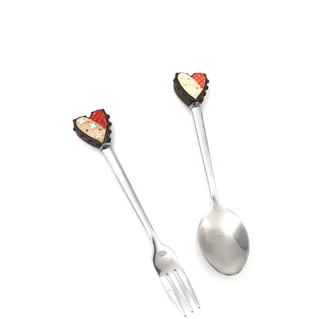 Decorated Spoon And Fork Dessert Serving Spoons Gift Set For Party
