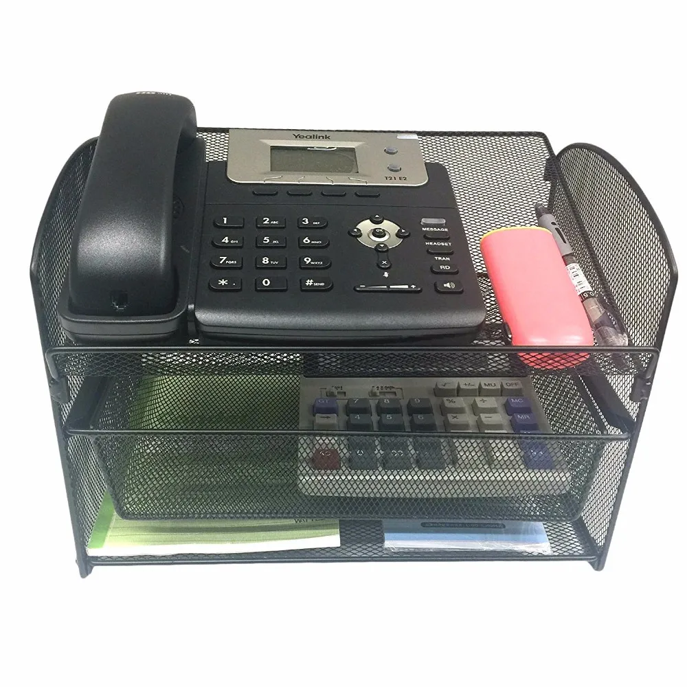 Metal Mesh Desktop Organizer Telephone Stand Phone Stand File