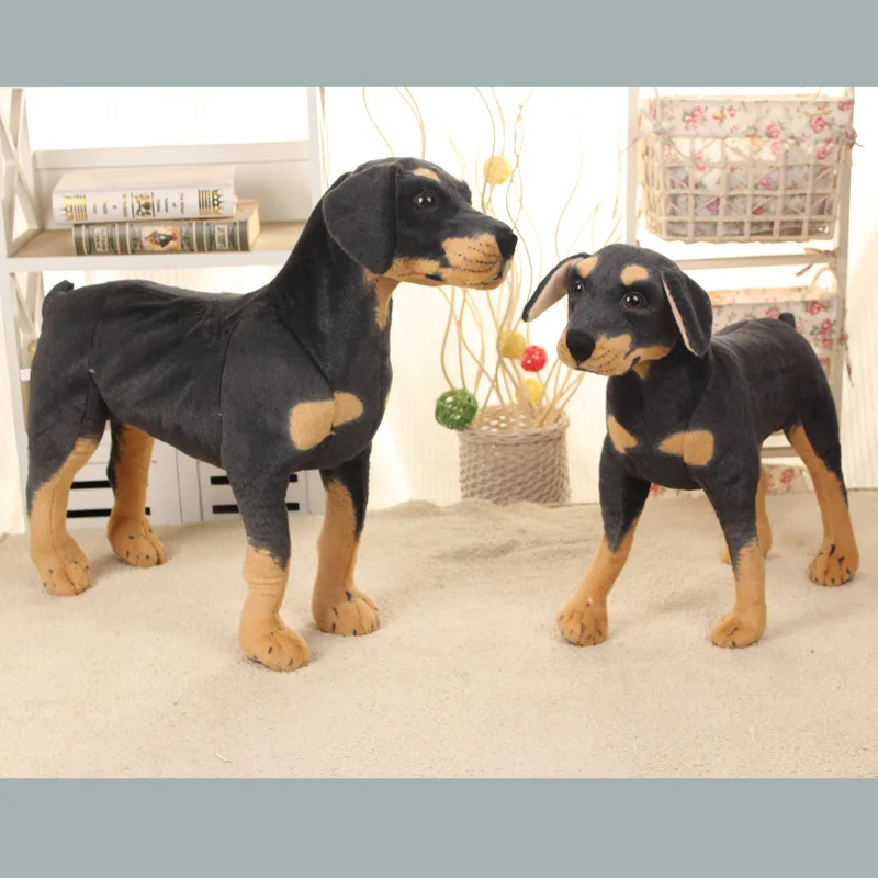 Recheado de Pelúcia Brinquedo de Simulação de Rottweiler Presente de Aniversário Cão 27x25 cm Lance Macio Travesseiro H0777 10 Cheap Animais de pelúcia