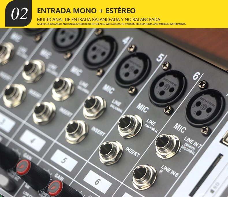 8-канальный usb-микшер Consola de Audio professional 16DSP