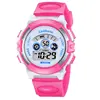 Fashion multifunction changed light color Silicone Rubber Waterproof Wrist LED Digital sport Kid Child watch