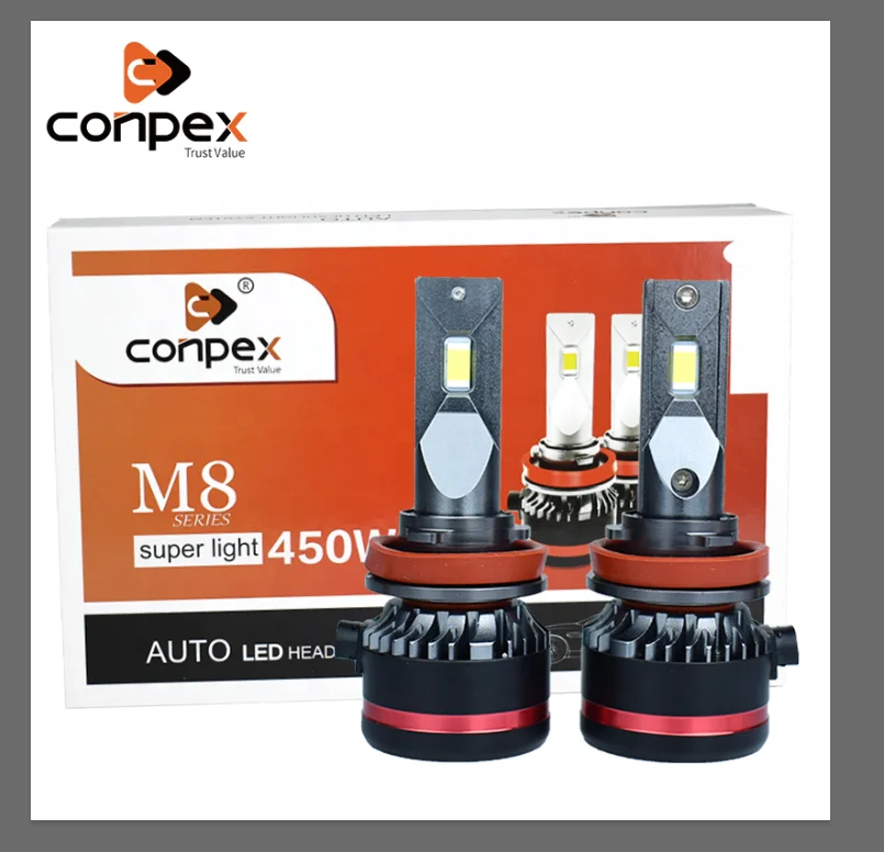 Conpex New Style 90w 10000lm Super Bright M8 Led Headlight Kit H4 H1 H3