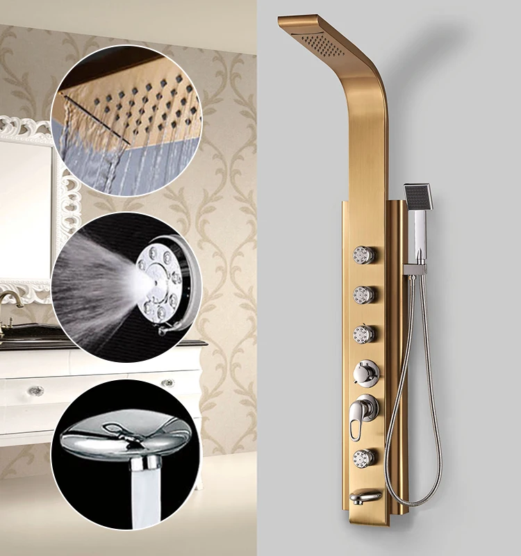 Electric Power Controlled Muslim Black Shower Body Jets Bathroom Set