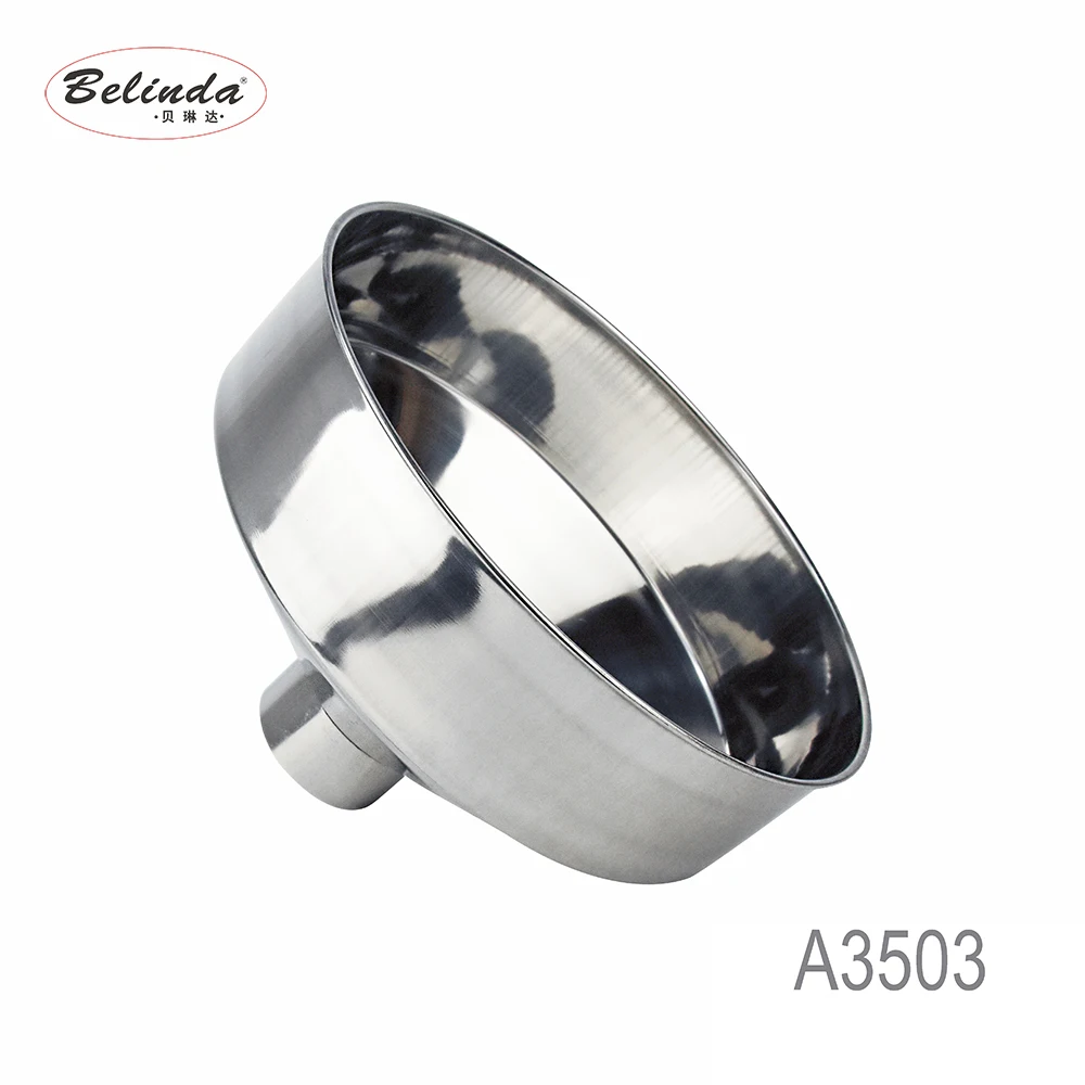 Durable Liquid Transfer Large Funnel Stainless Steel with Wide Mouth A3503-4