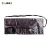custom empty leather roll cosmetic brush bag for 18pcs makeup brush set