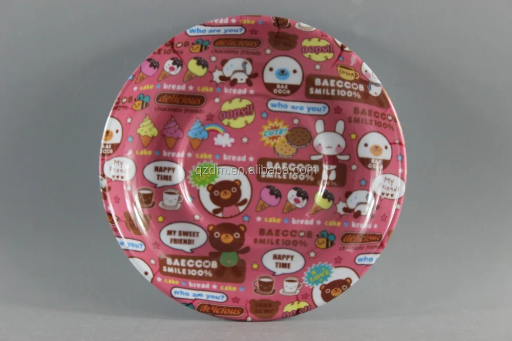 Cartoon Print Melamine Cup Saucer,Plastic Cup Mat Own Design
