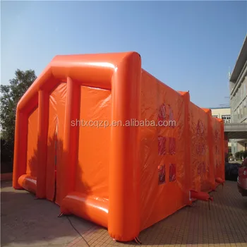 giant orange inflatable tent