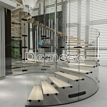 Modern Build Curved Floating Gl Staircase Stair For Home Modern Build Curved Floating Gl Staircase Stair For Home