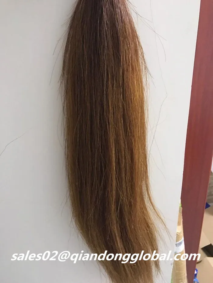 brown false horse tail hair