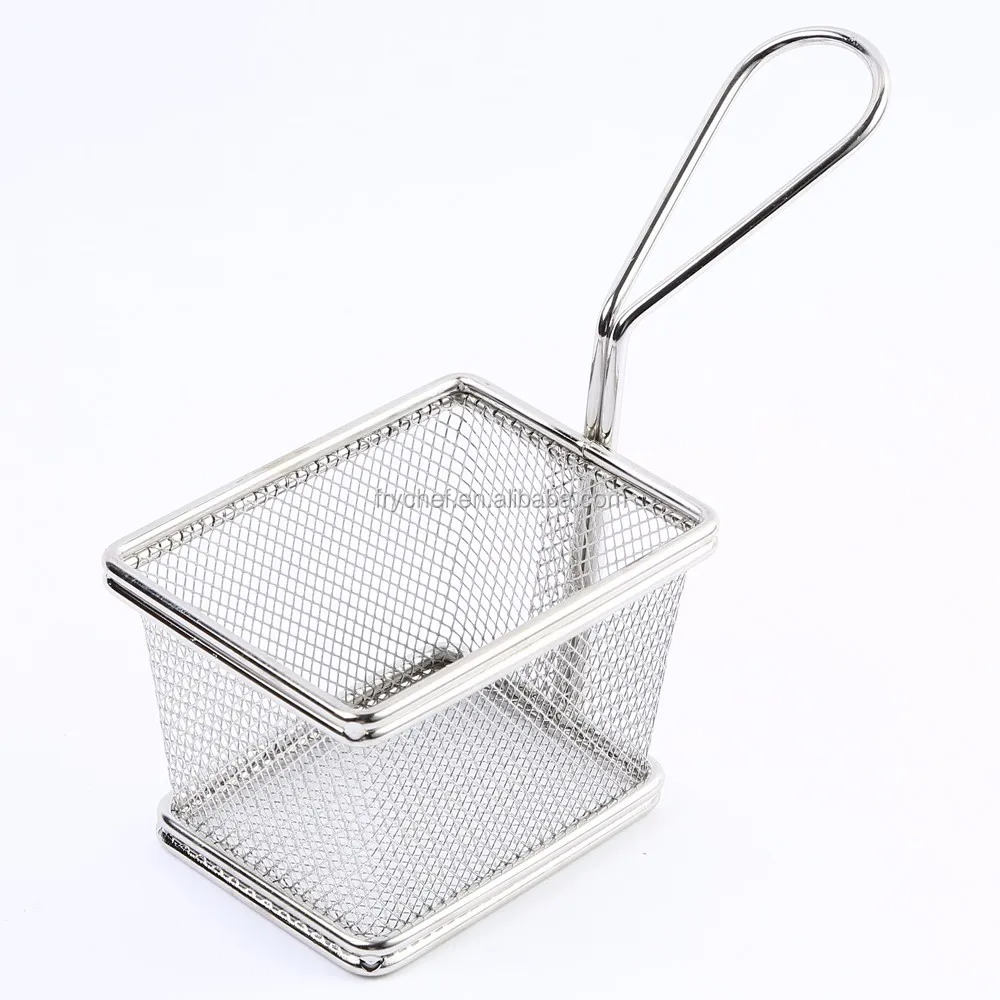 Stainless Steel Metal Type and LFGB FDA CIQ CE / EU SGS EEC Certification French Fry Baskets