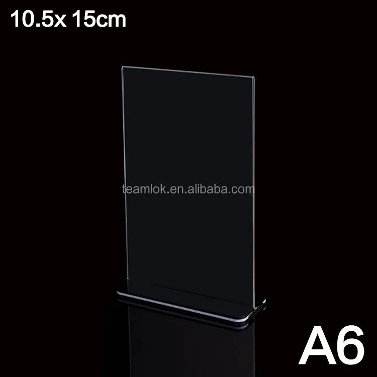 Acrylic Sign Holders T Shaped Double Sided Plastic Sign Holder 4"x6" 5