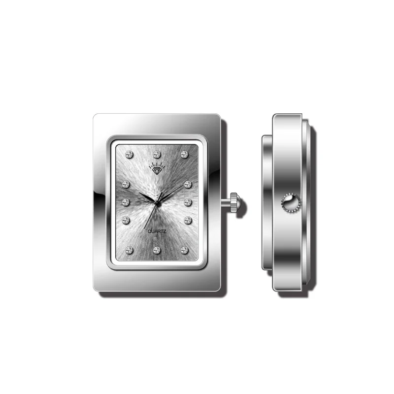 Mini Rectangle Shape Stainless Steel Back Clock Inserts Buy Clock