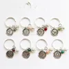 Personalized Valentine's Day Love shape Monogram Keychain With Crystal Bead