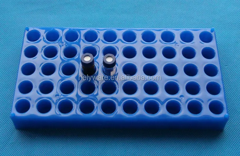 Plastic 50place 1.5ml/2ml HPLC vial tray 2ml sample vials storage rack